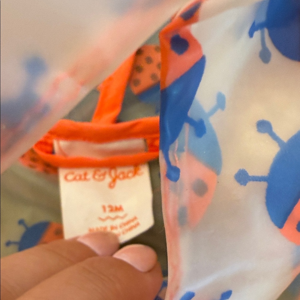 Cat & Jack Pink and Blue Kids Raincoat - Picture 4 of 4